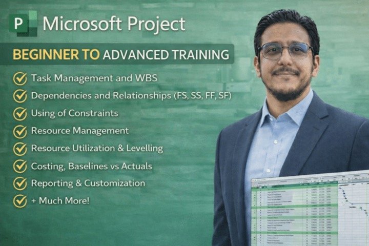 Microsoft Project training screen